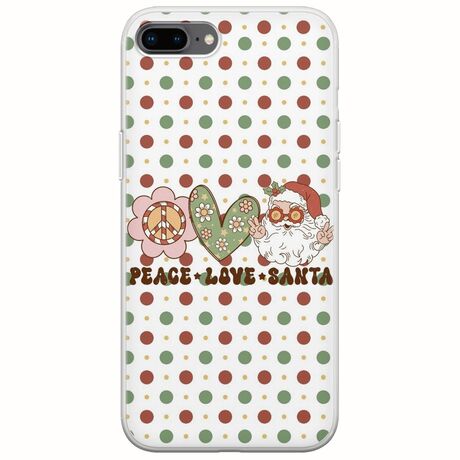 Peace Love Santa iPhone 7 Plus Flexible TPU (Διάφανη Σιλικόνη)