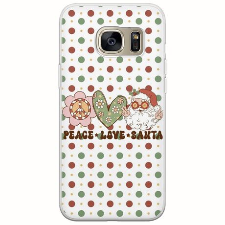 Peace Love Santa Samsung Galaxy S7 Edge Flexible TPU (Διάφανη Σιλικόνη)
