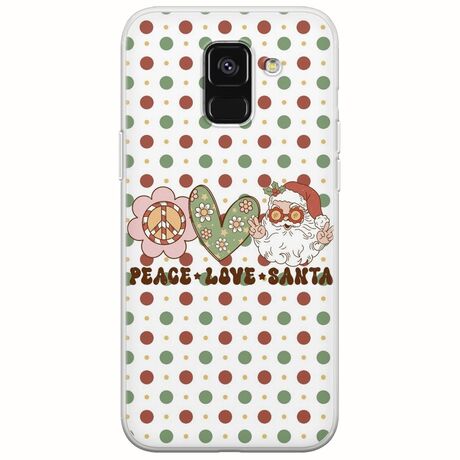 Peace Love Santa Samsung Galaxy A8(2018) Flexible TPU (Διάφανη Σιλικόνη)