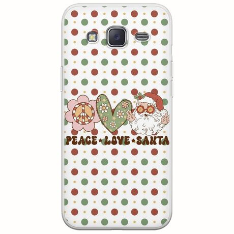 Peace Love Santa Samsung Galaxy J5(2015) Flexible TPU (Διάφανη Σιλικόνη)
