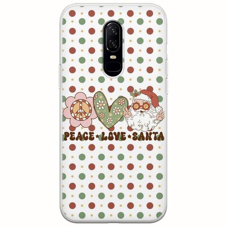 Peace Love Santa OnePlus 6 Flexible TPU (Διάφανη Σιλικόνη)