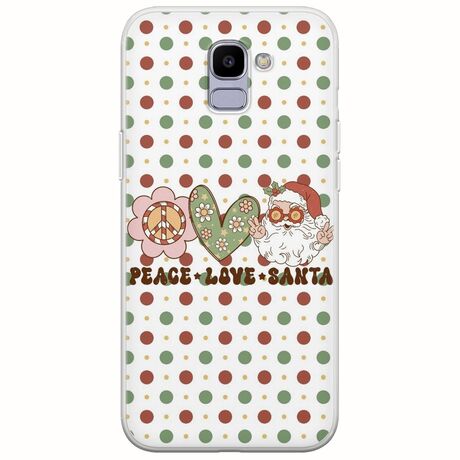 Peace Love Santa Samsung Galaxy J6 2018 Flexible TPU (Διάφανη Σιλικόνη)