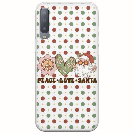 Peace Love Santa Samsung Galaxy A7 2018 Flexible TPU (Διάφανη Σιλικόνη)