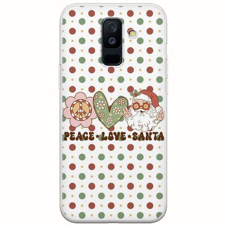 Peace Love Santa Samsung Galaxy A6 Plus 2018 Flexible TPU (Διάφανη Σιλικόνη)