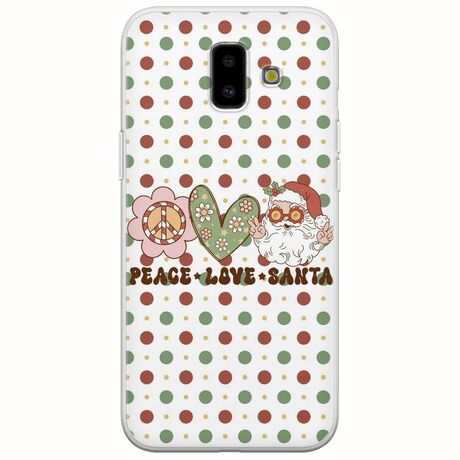 Peace Love Santa Samsung Galaxy J6 Plus Flexible TPU (Διάφανη Σιλικόνη)