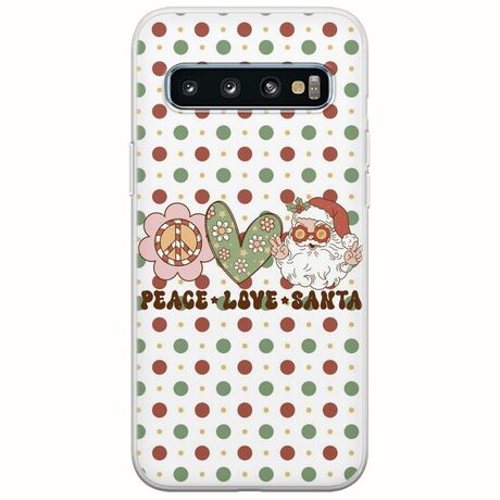 Peace Love Santa Samsung Galaxy S10 Flexible TPU (Διάφανη Σιλικόνη)