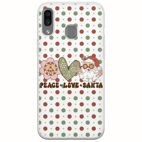 Peace Love Santa Samsung Galaxy A40 Flexible TPU (Διάφανη Σιλικόνη)