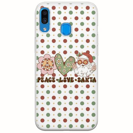 Peace Love Santa Samsung Galaxy A20e Flexible TPU (Διάφανη Σιλικόνη)