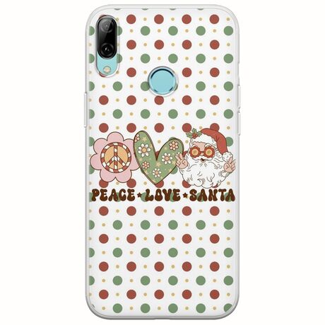 Peace Love Santa Huawei Y7 2019 Flexible TPU (Διάφανη Σιλικόνη)