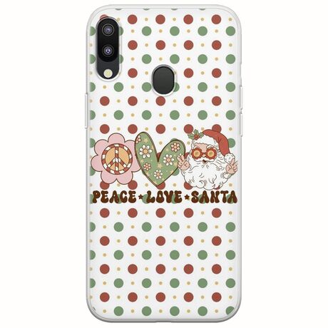 Peace Love Santa Samsung Galaxy M20 Flexible TPU (Διάφανη Σιλικόνη)