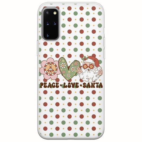 Peace Love Santa Samsung Galaxy S20 Plus Flexible TPU (Διάφανη Σιλικόνη)