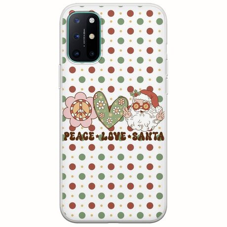 Peace Love Santa OnePlus 8 Flexible TPU (Διάφανη Σιλικόνη)