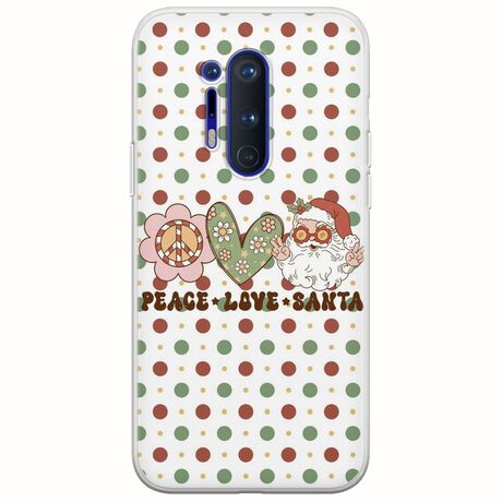 Peace Love Santa OnePlus 8 Pro Flexible TPU (Διάφανη Σιλικόνη)