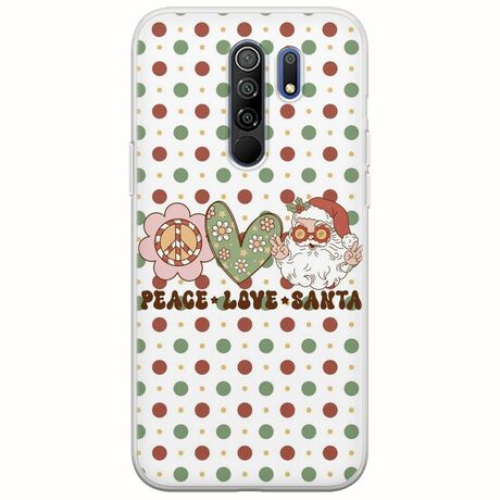 Peace Love Santa Xiaomi Redmi 9 Flexible TPU (Διάφανη Σιλικόνη)