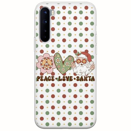 Peace Love Santa OnePlus Nord Flexible TPU (Διάφανη Σιλικόνη)
