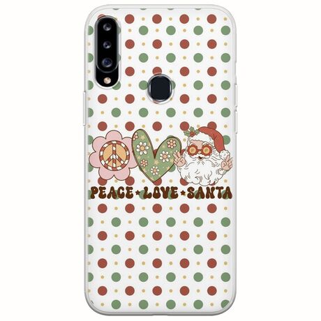 Peace Love Santa Samsung Galaxy A20s Flexible TPU (Διάφανη Σιλικόνη)