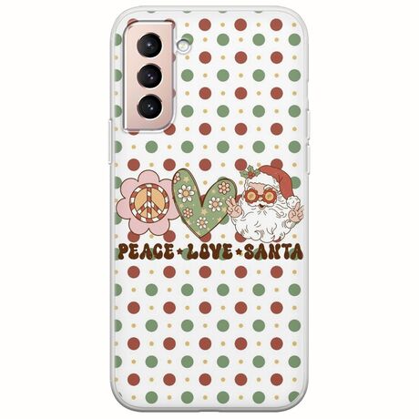 Peace Love Santa Samsung Galaxy S21 Flexible TPU (Διάφανη Σιλικόνη)
