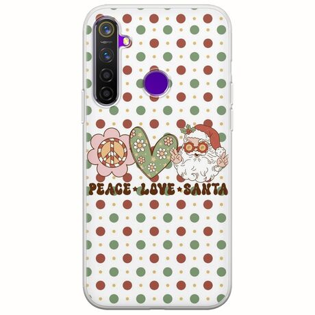 Peace Love Santa Realme 5 Pro Flexible TPU (Διάφανη Σιλικόνη)