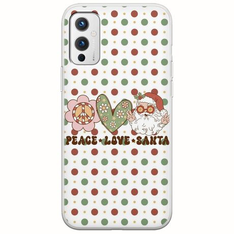 Peace Love Santa OnePlus 9 Flexible TPU (Διάφανη Σιλικόνη)