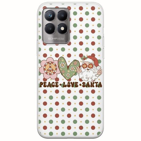 Peace Love Santa Realme 8i Flexible TPU (Διάφανη Σιλικόνη)
