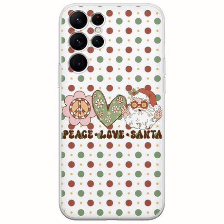 Peace Love Santa Samsung Galaxy S22 Ultra Flexible TPU (Διάφανη Σιλικόνη)