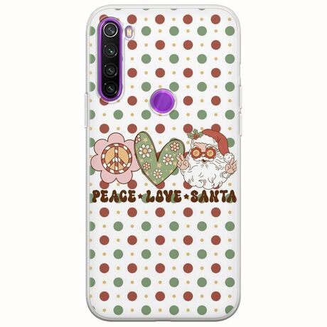 Peace Love Santa Xiaomi Redmi Note 8 2021 Flexible TPU (Διάφανη Σιλικόνη)