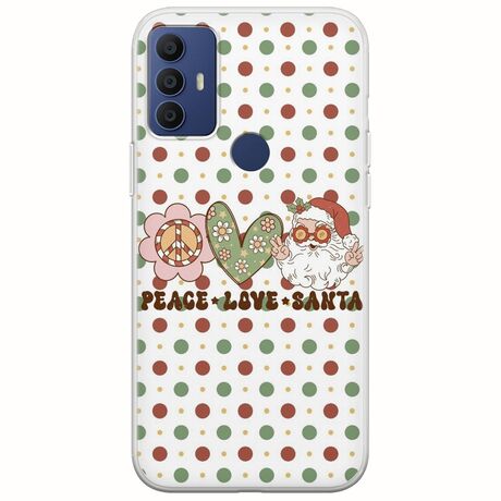 Peace Love Santa TCL 305 / 306 / 30E / 30SE Flexible TPU (Διάφανη Σιλικόνη)