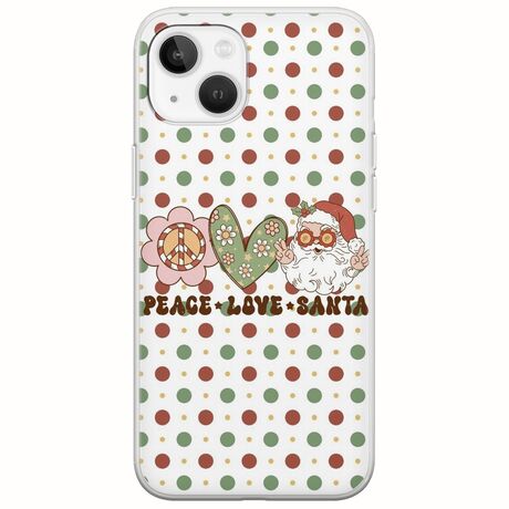 Peace Love Santa iPhone 14 Flexible TPU (Διάφανη Σιλικόνη)