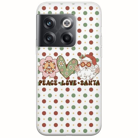 Peace Love Santa OnePlus 10T 5G Flexible TPU (Διάφανη Σιλικόνη)