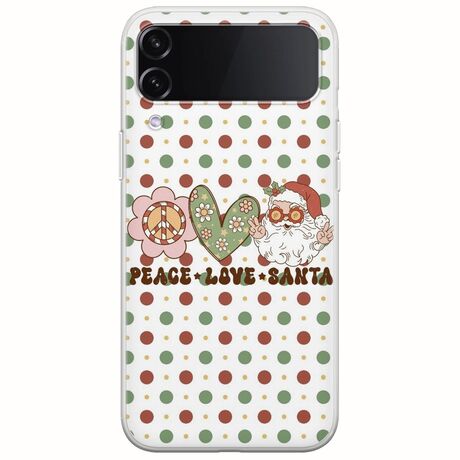 Peace Love Santa Samsung Galaxy Z Flip 4 5G Flexible TPU (Διάφανη Σιλικόνη)