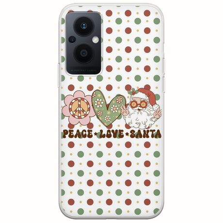 Peace Love Santa Oppo Reno 8 Lite Flexible TPU (Διάφανη Σιλικόνη)