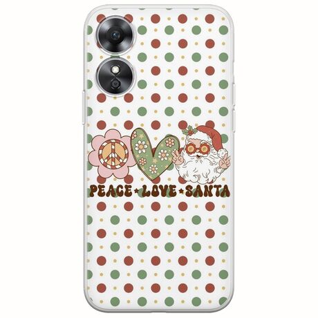 Peace Love Santa Oppo A17 Flexible TPU (Διάφανη Σιλικόνη)