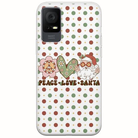 Peace Love Santa TCL 405 Flexible TPU (Διάφανη Σιλικόνη)
