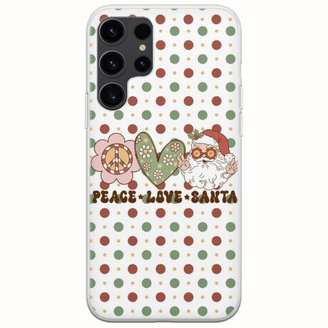 Peace Love Santa Samsung Galaxy S23 Ultra 5G Flexible TPU (Διάφανη Σιλικόνη)
