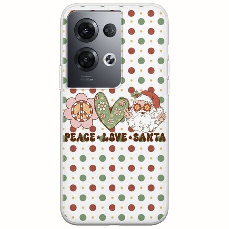 Peace Love Santa Oppo Reno 8 Pro 5G Flexible TPU (Διάφανη Σιλικόνη)