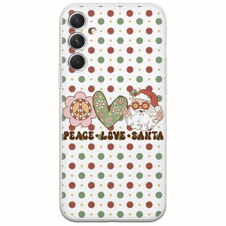 Peace Love Santa Samsung Galaxy A34 5G Flexible TPU (Διάφανη Σιλικόνη)