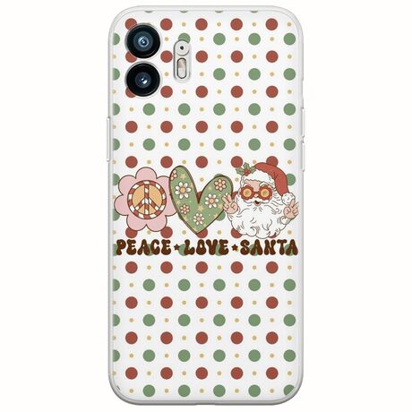 Peace Love Santa Nothing Phone (2) Flexible TPU (Διάφανη Σιλικόνη)