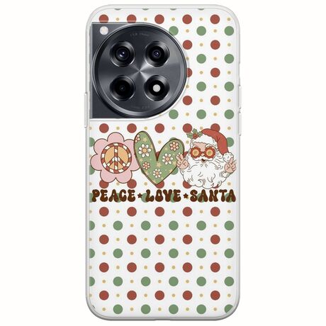 Peace Love Santa OnePlus 12 5G Flexible TPU (Διάφανη Σιλικόνη)