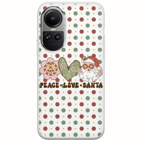 Peace Love Santa Oppo Reno 10 5G Flexible TPU (Διάφανη Σιλικόνη)