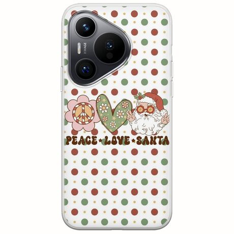 Peace Love Santa Huawei Pura 70 Flexible TPU (Διάφανη Σιλικόνη)