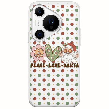 Peace Love Santa Huawei Pura 70 Pro Flexible TPU (Διάφανη Σιλικόνη)
