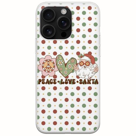 Peace Love Santa iPhone 16 Pro Max Flexible TPU (Διάφανη Σιλικόνη)