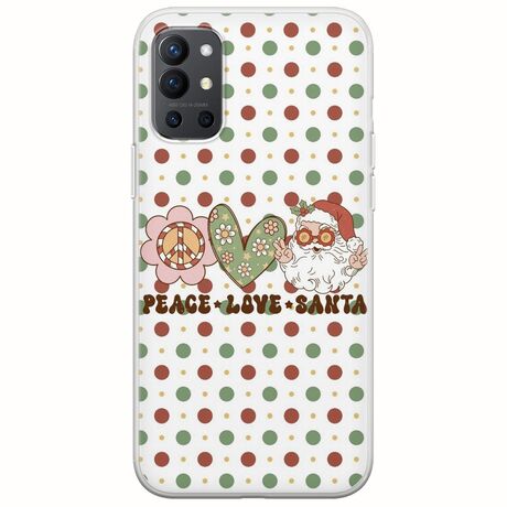 Peace Love Santa OnePlus 9R 5G Flexible TPU (Διάφανη Σιλικόνη)