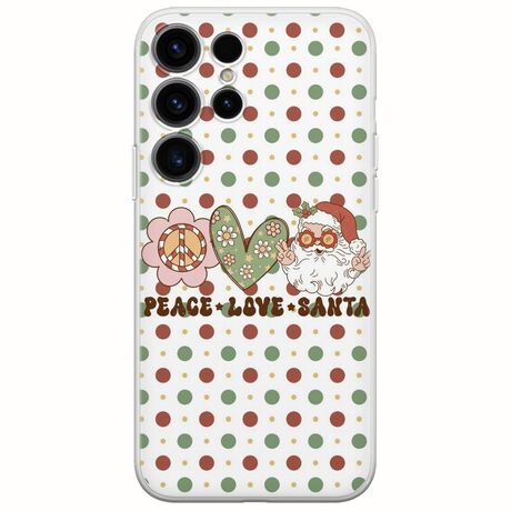 Peace Love Santa Samsung Galaxy S25 Ultra 5G Flexible TPU (Διάφανη Σιλικόνη)