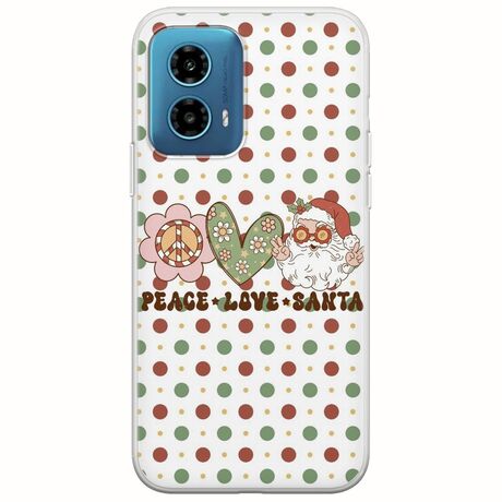 Peace Love Santa Motorola Moto G34 5G Flexible TPU (Διάφανη Σιλικόνη)