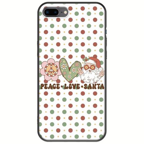 Peace Love Santa iPhone 8 Plus Black TPU (Μαύρη Σιλικόνη)