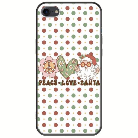 Peace Love Santa iPhone 8 Black TPU (Μαύρη Σιλικόνη)