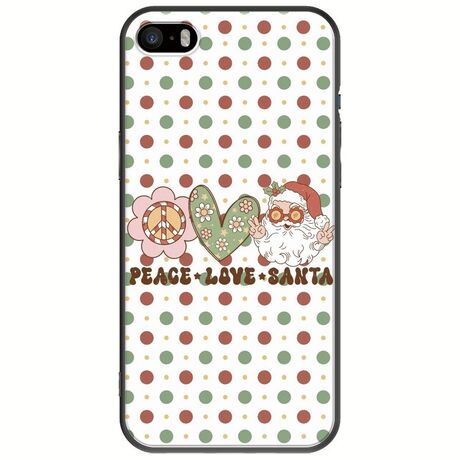 Peace Love Santa iPhone 5/5s/SE 2016 Black TPU (Μαύρη Σιλικόνη)