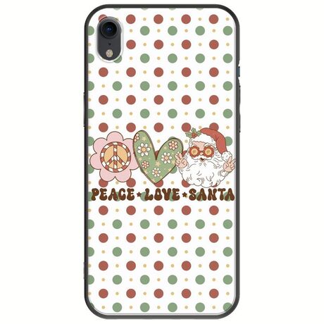 Peace Love Santa iPhone XR Black TPU (Μαύρη Σιλικόνη)