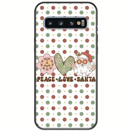 Peace Love Santa Samsung Galaxy S10 Black TPU (Μαύρη Σιλικόνη)